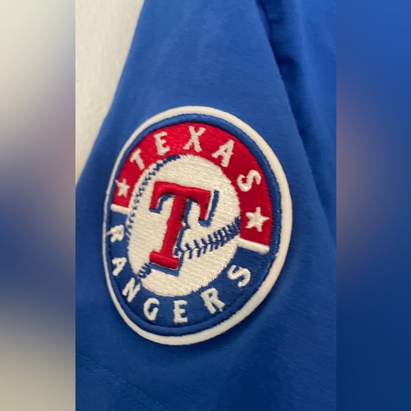 MLB Royal Blue Texas Rangers Crop Top with Team Emblem - Picture 6 of 7